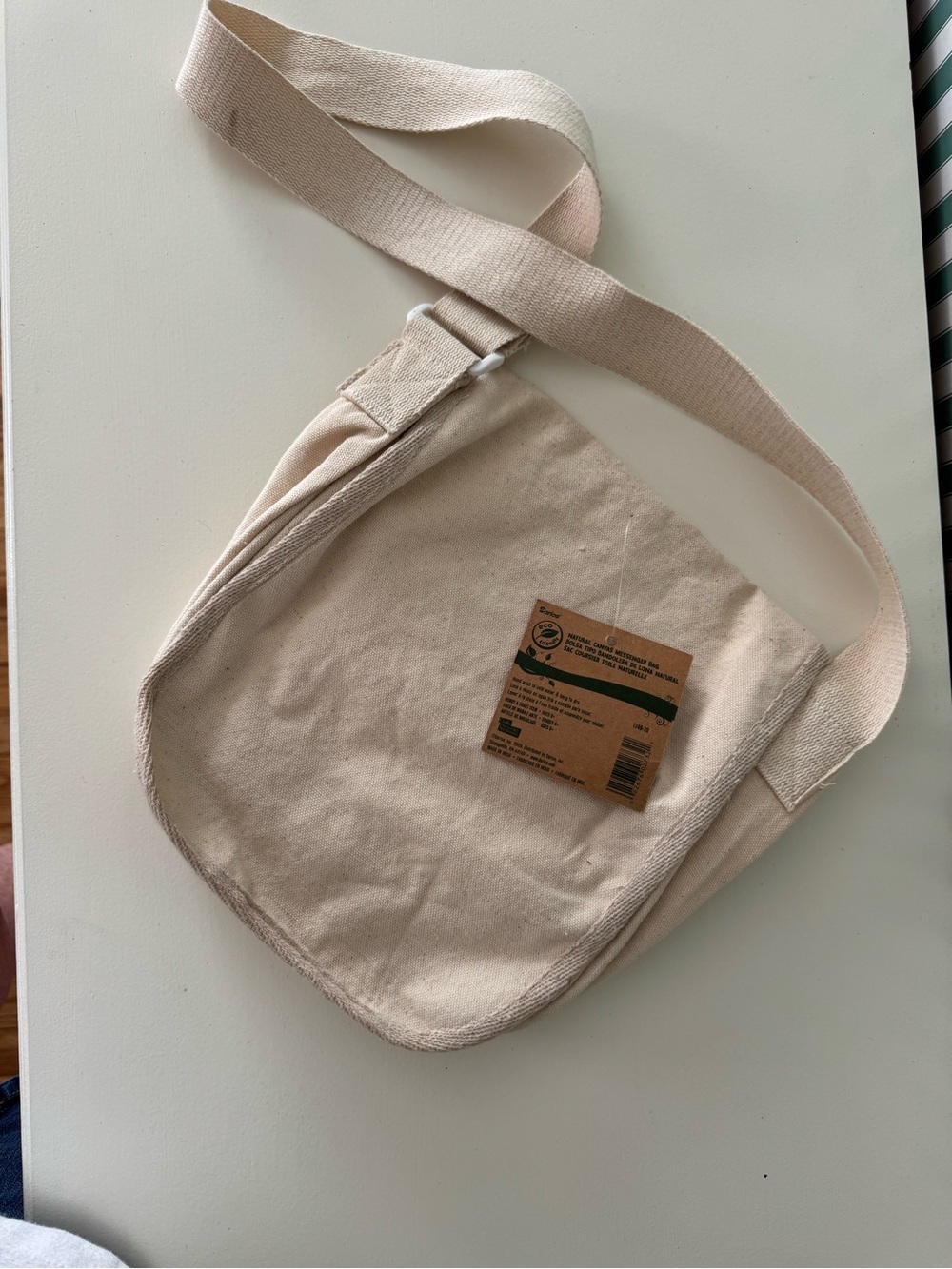 NWT Canvas Crossbody Bag in Natural Cream - Minimal Everyday Shoulder Bag